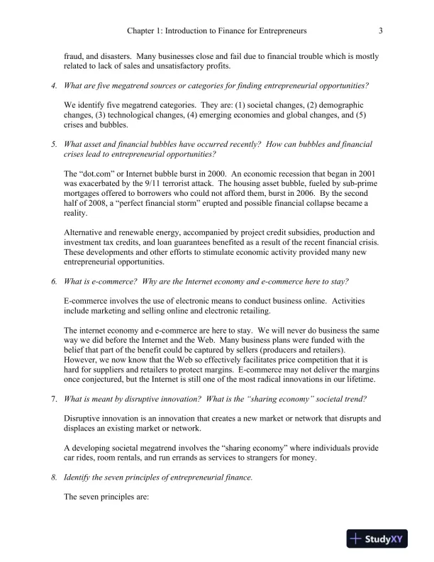 Solution Manual for Entrepreneurial Finance, 6th Edition - Page 4 preview image