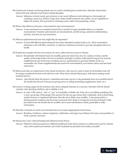 Nutrition And You, 4th Edition Test Bank - Page 10 preview image