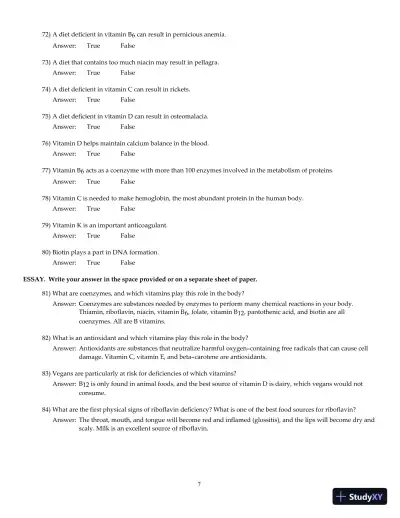 Nutrition And You, 4th Edition Test Bank - Page 27 preview image