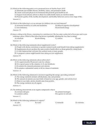 Nutrition And You, 4th Edition Test Bank - Page 4 preview image
