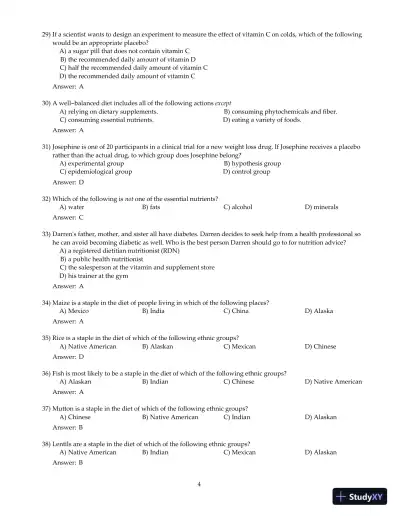 Nutrition And You, 4th Edition Test Bank - Page 5 preview image