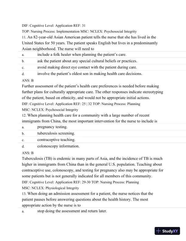 Test Bank For Medical-Surgical Nursing: Assessment and Management of Clinical Problems, 8th Edition - Page 13 preview image