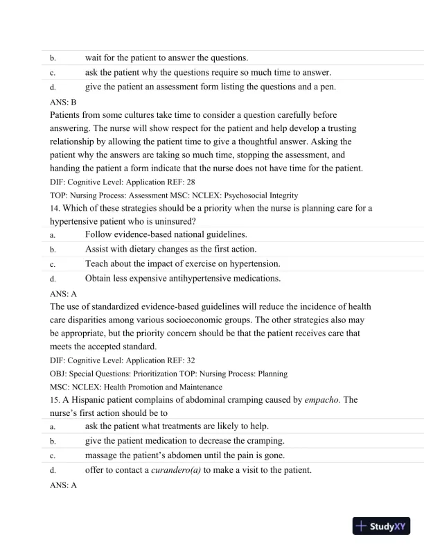 Test Bank For Medical-Surgical Nursing: Assessment and Management of Clinical Problems, 8th Edition - Page 14 preview image