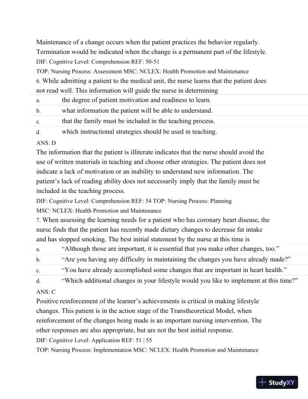 Test Bank For Medical-Surgical Nursing: Assessment and Management of Clinical Problems, 8th Edition - Page 25 preview image