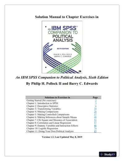 Solution Manual For An IBM SPSS Companion to Political Analysis, 6th Edition - Page 1 preview image