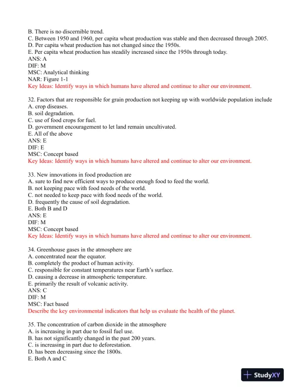 Environmental Science: Foundations and Applications 1st Edition Test Bank - Page 10 preview image