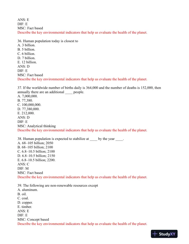 Environmental Science: Foundations and Applications 1st Edition Test Bank - Page 11 preview image