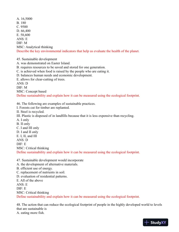 Environmental Science: Foundations and Applications 1st Edition Test Bank - Page 13 preview image