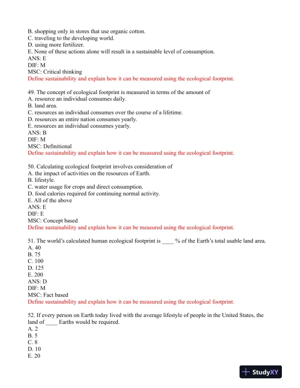 Environmental Science: Foundations and Applications 1st Edition Test Bank - Page 14 preview image