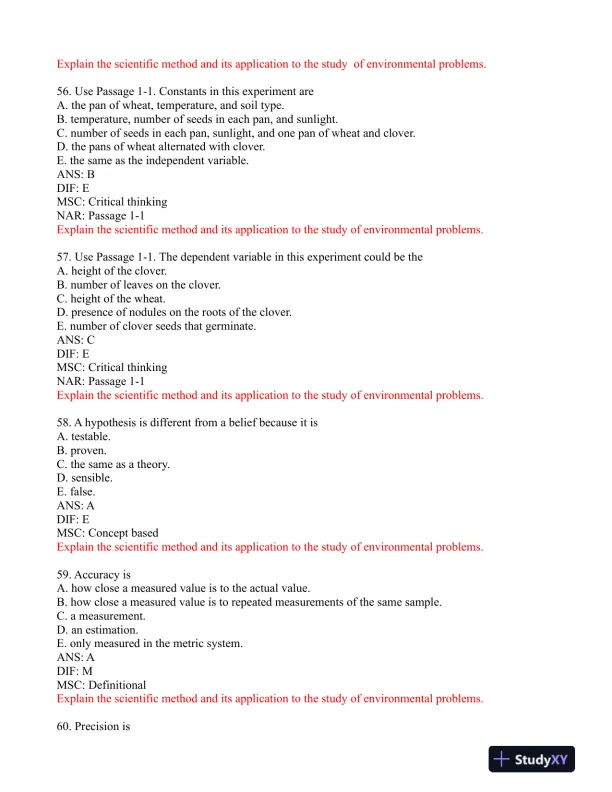 Environmental Science: Foundations and Applications 1st Edition Test Bank - Page 16 preview image