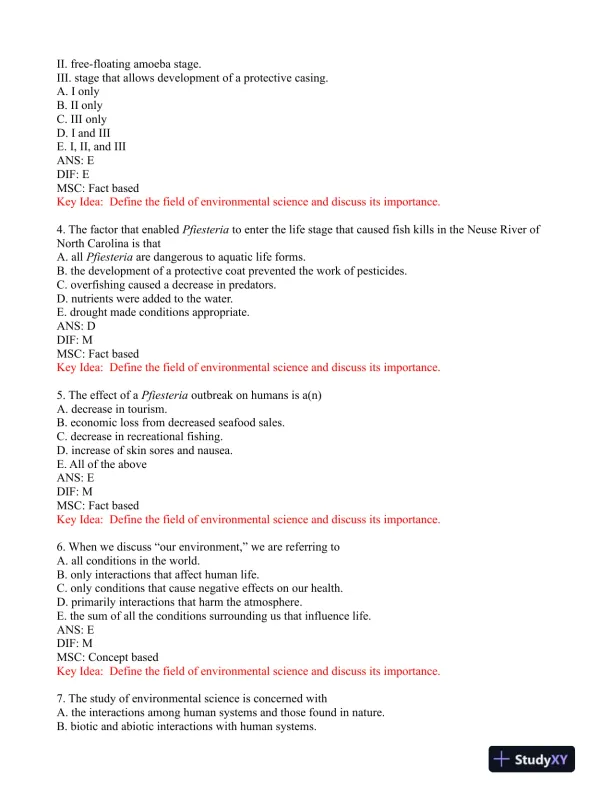 Environmental Science: Foundations and Applications 1st Edition Test Bank - Page 3 preview image