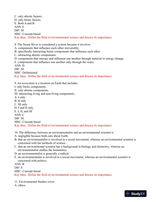 Environmental Science: Foundations and Applications 1st Edition Test Bank - Page 4 preview image