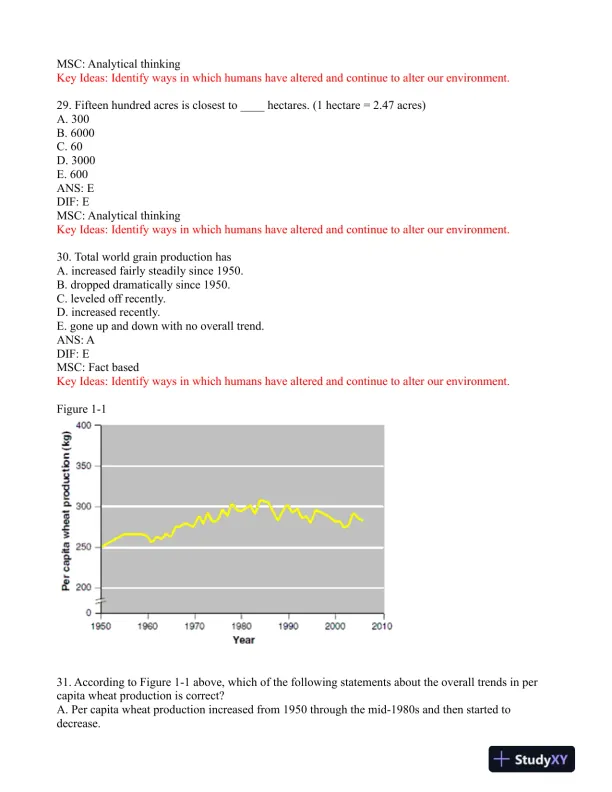 Environmental Science: Foundations and Applications 1st Edition Test Bank - Page 9 preview image