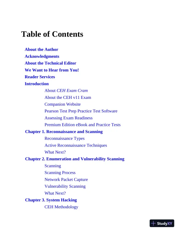 Certified Ethical Hacker CEH Exam Cram (2022) - Page 9 preview image