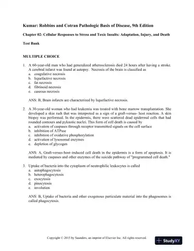 Robbins and Cotran Pathologic Basis of Disease (Robbins Pathology) 9th Edition Test Bank - Page 1 preview image