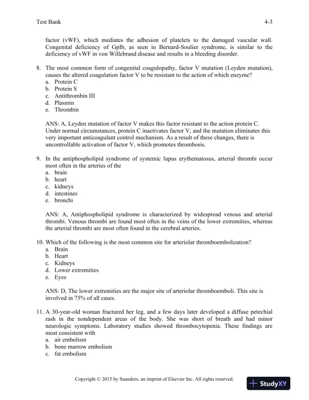 Robbins and Cotran Pathologic Basis of Disease (Robbins Pathology) 9th Edition Test Bank - Page 11 preview image