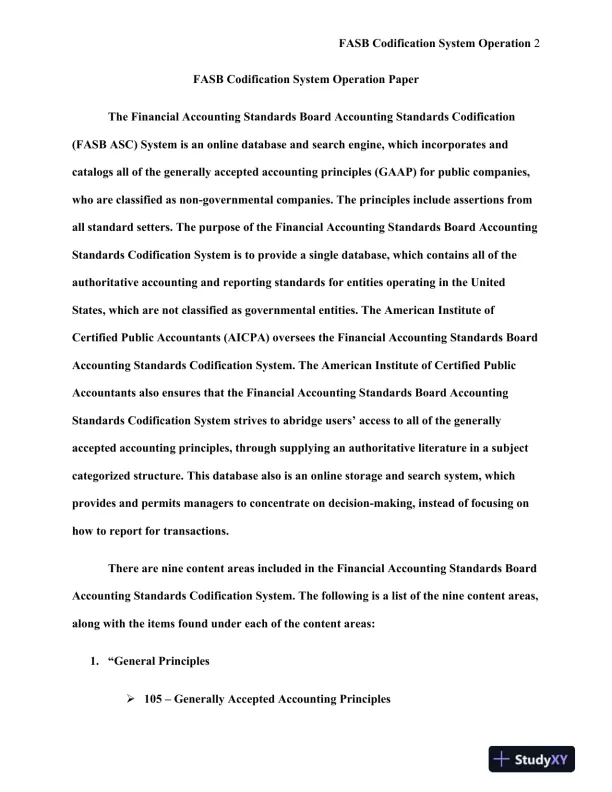 ACC/497 Week 1 FASB Codification System Operation Paper - Page 3 preview image
