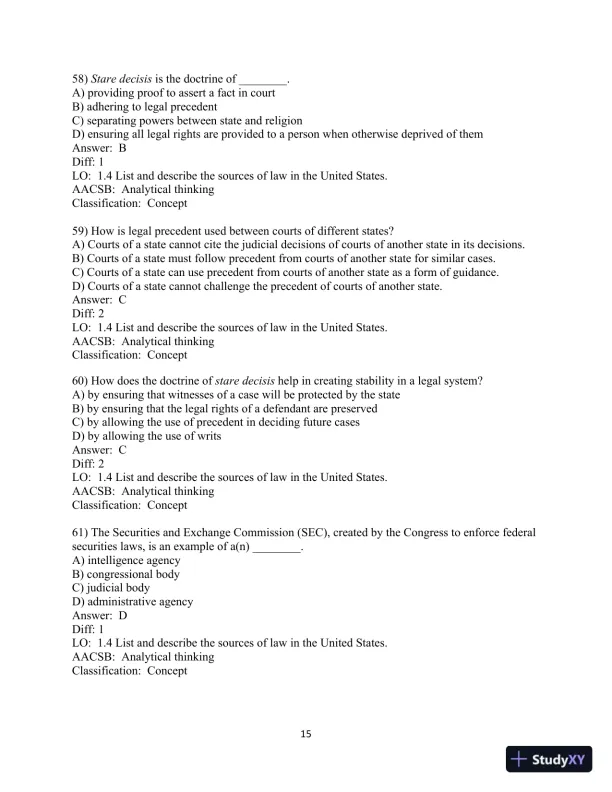 Test Bank for Business Law, 10th Edition - Page 16 preview image