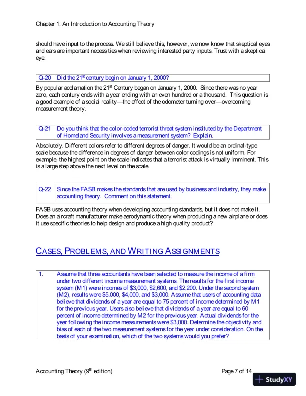 Solution Manual for Accounting Theory: Conceptual Issues in a Political and Economic Environment, 9th Edition - Page 8 preview image
