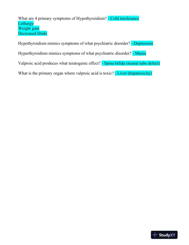 2023 LMR Mental Health PMHNP Certification Review Exam With Answers (520 Solved Questions) - Page 3 preview image