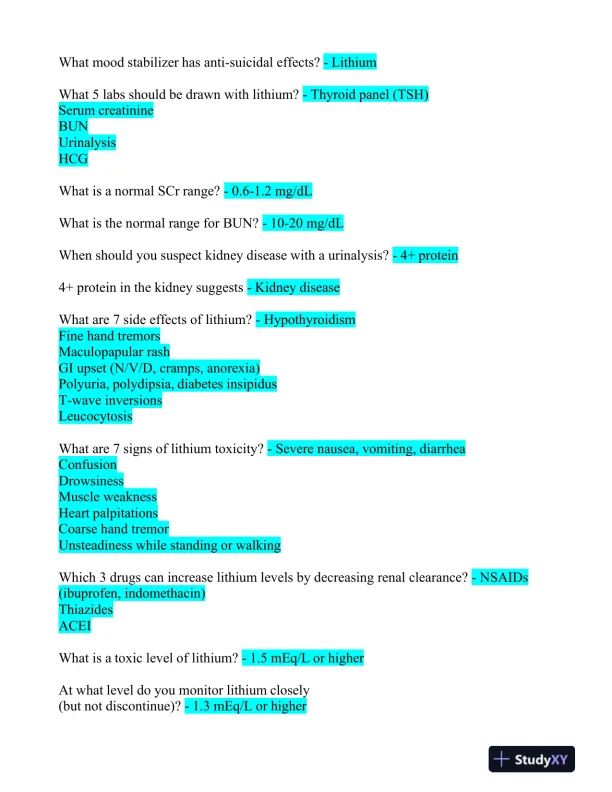 2023 LMR Mental Health PMHNP Certification Review Exam With Answers (520 Solved Questions) - Page 6 preview image