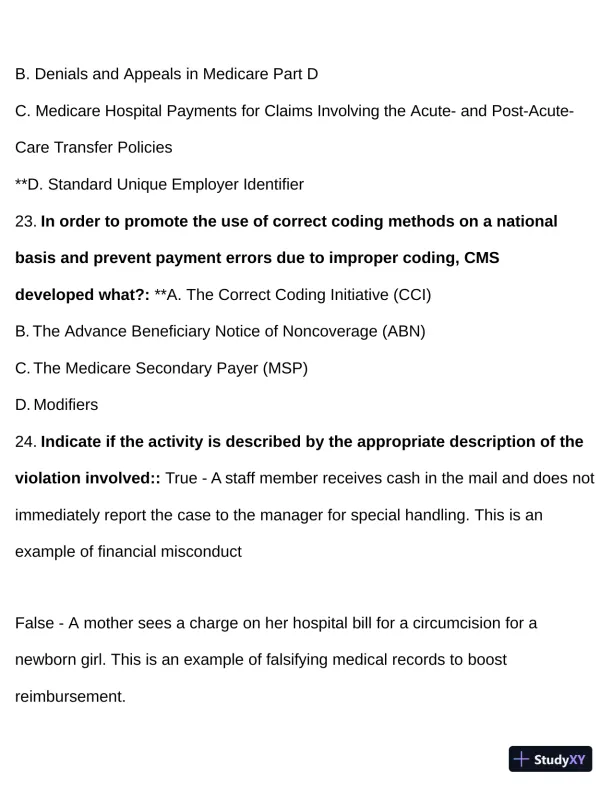 CRCR Practice Exam with Answers (100 Solved Questions) - Page 10 preview image