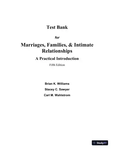 Test Bank for Revel for Marriages, Families, and Intimate Relationships, 5th Edition - Page 1 preview image