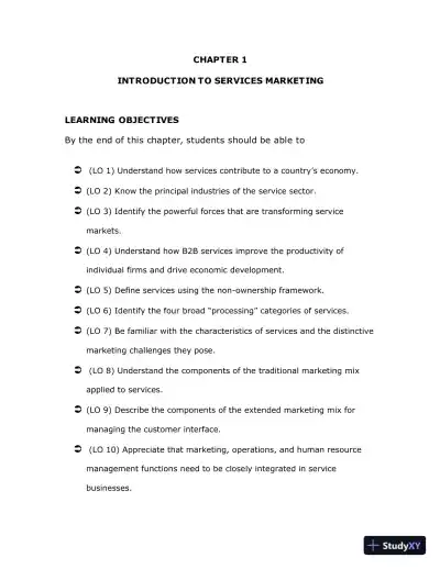 Solution Manual for Essentials of Services Marketing, 3rd Edition - Page 1 preview image