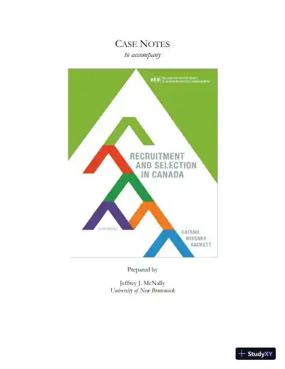 Recruitment and Selection in Canada 6th Edition Solution Manual - Page 1 preview image