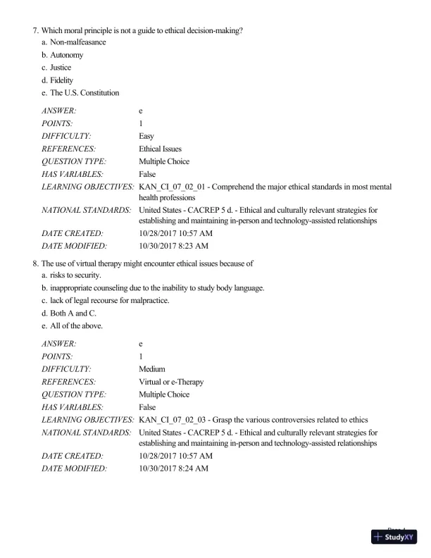 Test Bank For A Guide to Crisis Intervention, 6th Edition - Page 17 preview image