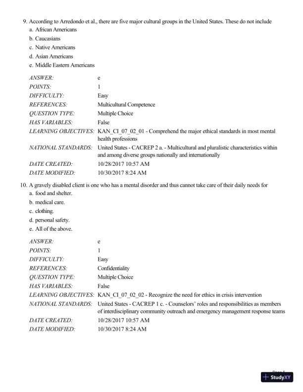 Test Bank For A Guide to Crisis Intervention, 6th Edition - Page 18 preview image