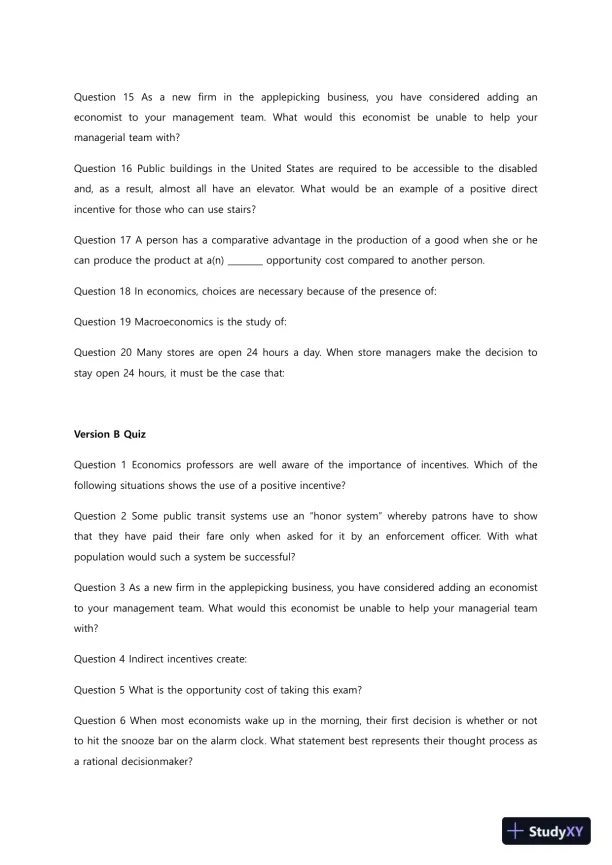 Liberty University ECON 213 Quiz 1 Complete Solutions Correct Answers Key - Page 3 preview image