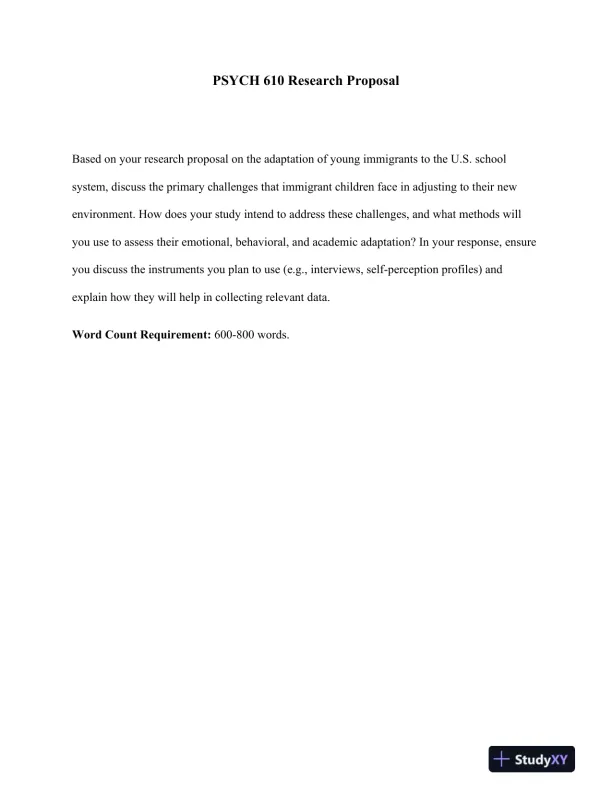 PSYCH 610 Research Proposal - Page 1 preview image