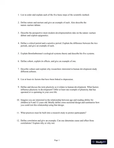 The Developing Person Through the Life Span Ninth Edition Test Bank - Page 1 preview image