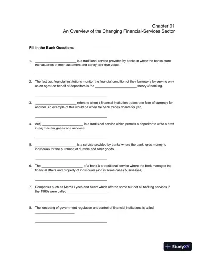 Test Bank For Bank Management And Financial Services, 9th Edition - Page 1 preview image