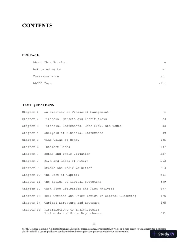 Test Bank For Fundamentals Of Financial Management, 13th Edition - Page 1 preview image