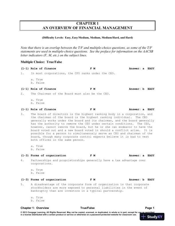 Test Bank For Fundamentals Of Financial Management, 13th Edition - Page 8 preview image