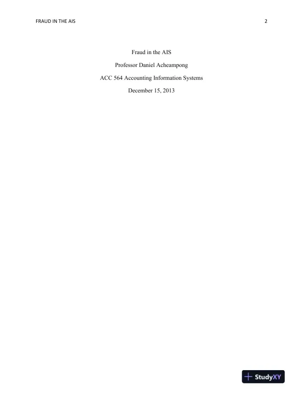 ACC 564 Accounting Information Systems - Page 3 preview image