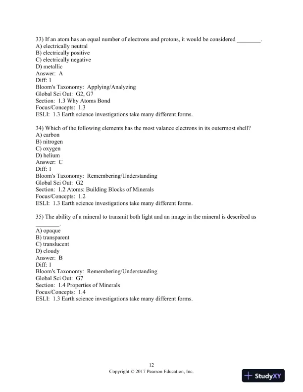 Foundations of Earth Science 8th Edition Test Bank - Page 13 preview image