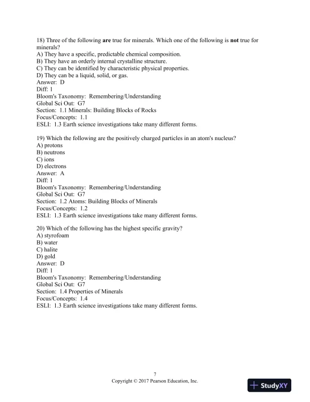 Foundations of Earth Science 8th Edition Test Bank - Page 8 preview image