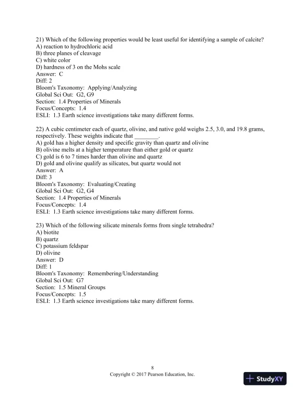 Foundations of Earth Science 8th Edition Test Bank - Page 9 preview image