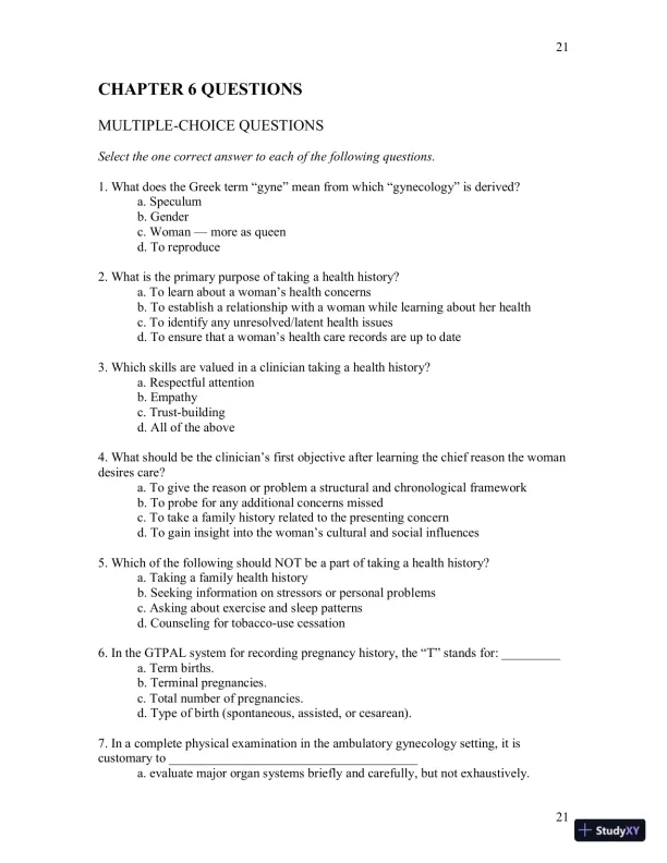 Test Bank For Womens Gynecologic Health, 3rd Edition - Page 22 preview image