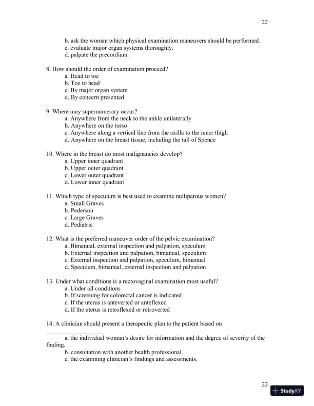 Test Bank For Womens Gynecologic Health, 3rd Edition - Page 23 preview image