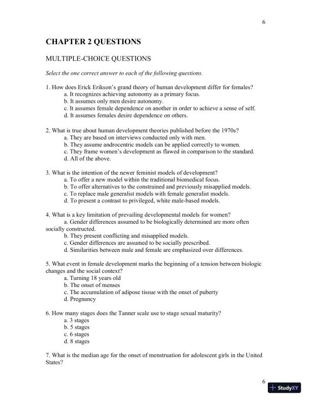 Test Bank For Womens Gynecologic Health, 3rd Edition - Page 7 preview image