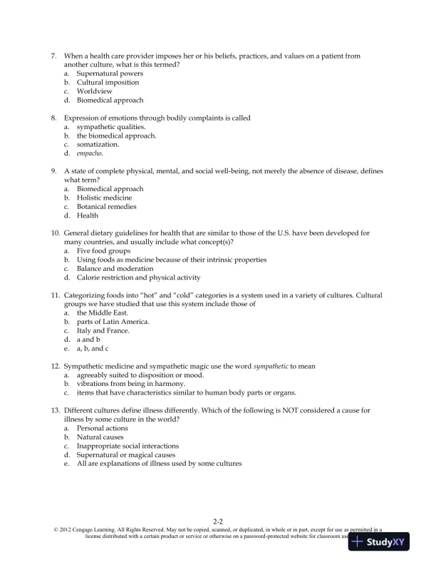 Food and Culture 6th Edition Test Bank - Page 12 preview image