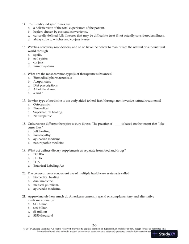 Food and Culture 6th Edition Test Bank - Page 13 preview image