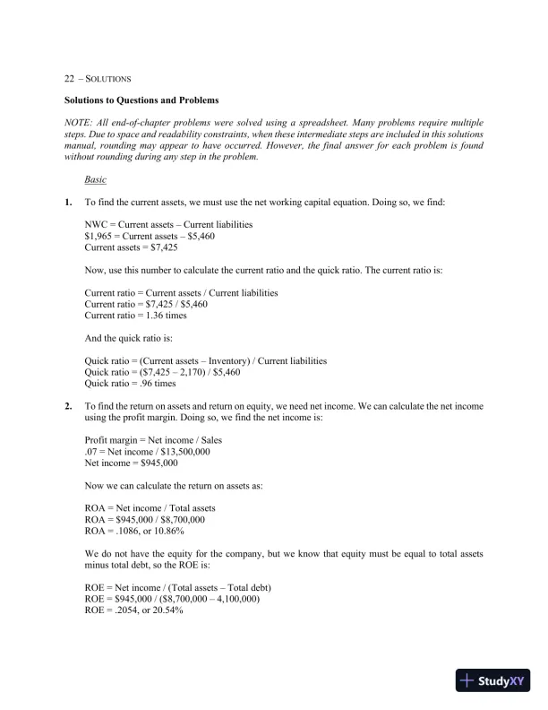 Essentials of Corporate Finance (Mcgraw-hill/Irwin Series in Finance, Insurance, and Real Estate) 9th Edition Solution Manual - Page 24 preview image