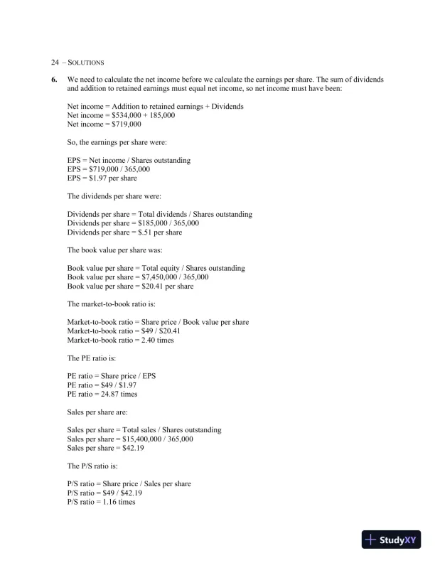 Essentials of Corporate Finance (Mcgraw-hill/Irwin Series in Finance, Insurance, and Real Estate) 9th Edition Solution Manual - Page 26 preview image