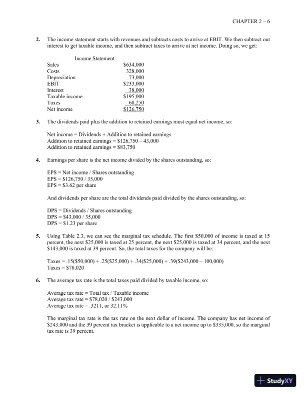 Essentials of Corporate Finance (Mcgraw-hill/Irwin Series in Finance, Insurance, and Real Estate) 9th Edition Solution Manual - Page 8 preview image