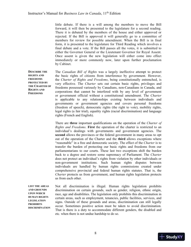 Solution Manual For Business Law in Canada, 11th Canadian Edition - Page 11 preview image